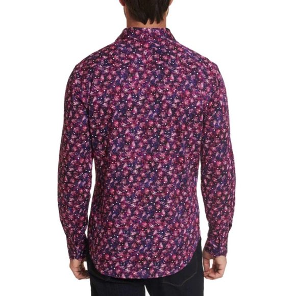Robert Graham Men's Space Travel Classic Long Sleeve Stretch Woven Shirt Small - Picture 2 of 4
